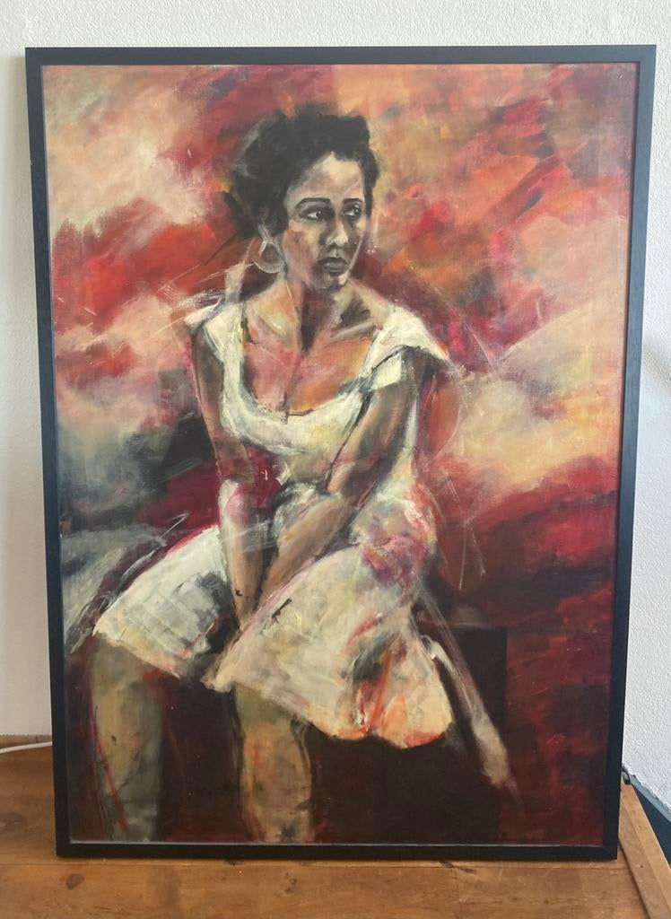 Portret dame geschilderd door Sunniva Murris, Antiek en Kunst, Ophalen of Verzenden