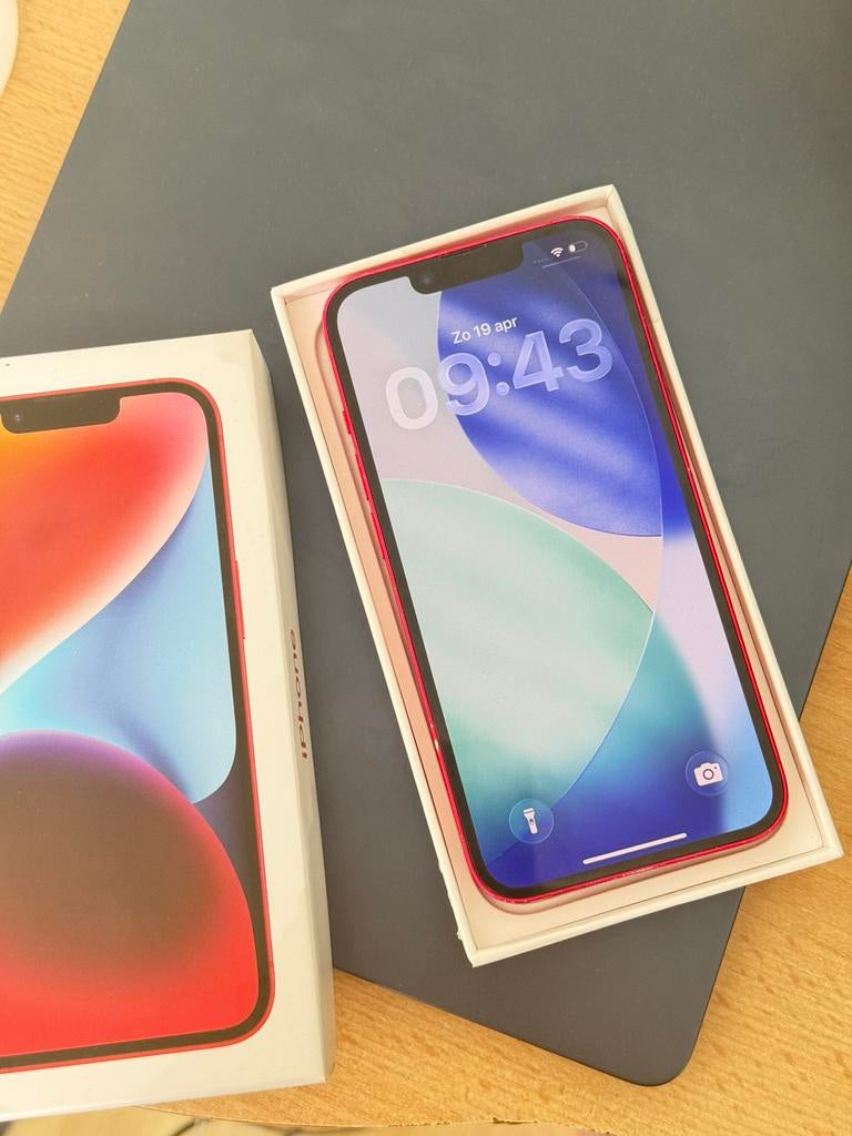 Iphone 14 100% batterij, 128 GB, Ophalen of Verzenden, Zo goed als nieuw, Rood