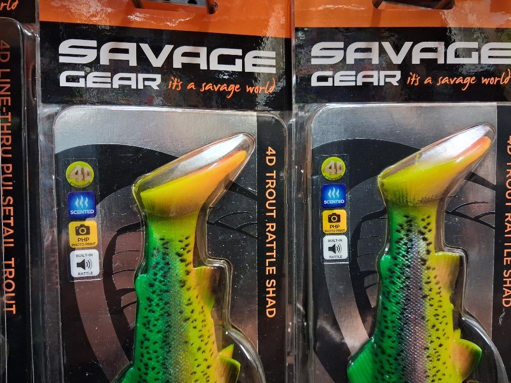 SG 4D Trout Rattle Shad 17cm/80g (Sinking) Fire Trout.., Watersport en Boten, Hengelsport | Roofvissen, Tinstraat, Savage Gear