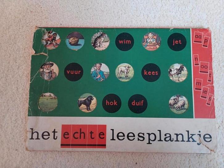 Vintage Leesplankje Aap Noot Mies - Het Echte Leesplankje, Antiek en Kunst, Antiek | Speelgoed, Ophalen of Verzenden