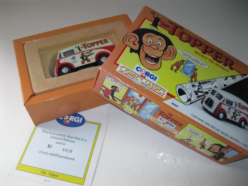 corgi commic classics topper morris j.van +doos+certificaat, Ophalen of Verzenden, Nieuw, Auto, Corgi