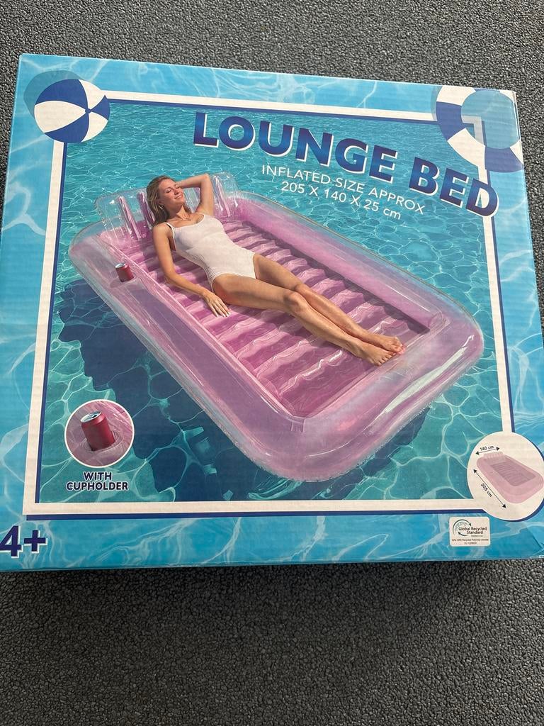 Lounge Bed Opblaasbaar Zwembadmatras met Bekerhouder, Minder dan 80 cm, Opblaaszwembad, Nieuw, Ophalen of Verzenden