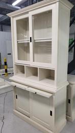 Kast buffetkast , vitrine kast. witte crème kleur, Gebruikt, 100 tot 150 cm, 200 cm of meer, Ophalen of Verzenden