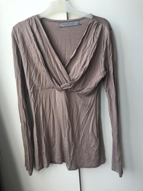 Top longsleeve Zara maat M, Kleding | Dames, Tops, Zo goed als nieuw, Maat 38/40 (M), Bruin, Lange mouw, Ophalen of Verzenden