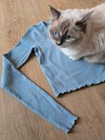 Crop Top met schulprandjes, Kleding | Dames, Ophalen of Verzenden, Zo goed als nieuw, Blauw, Lange mouw
