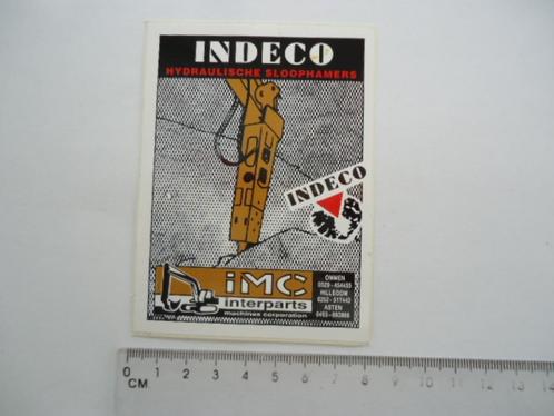 sticker oud INDECO Asten Ommen Hillegom sloophamer slopen, Verzamelen, Stickers, Zo goed als nieuw, Bedrijf of Vereniging, Verzenden
