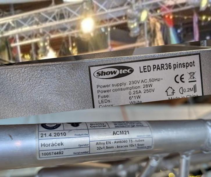 Complete truss met 12 LED PAR36 pinspots – lichtbrug 3,75m, Muziek en Instrumenten, Licht en Laser, Zo goed als nieuw, Licht, Ophalen