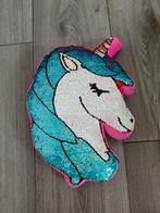 Eenhoorn Unicorn Kussen met Pailletten, Ophalen of Verzenden, Zo goed als nieuw, Kleed of Kussen
