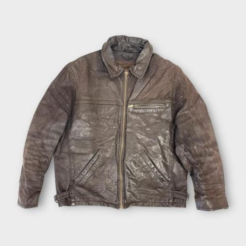 Oakwood heren jas maat L (100% leer), Kleding | Heren, Jassen | Zomer, Gedragen, Maat 52/54 (L), Bruin, Ophalen of Verzenden