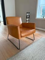 Lederen fauteuil Tumbler Disgn on Stock met metalen frame, Huis en Inrichting, Fauteuils, Ophalen, Zo goed als nieuw, Leer, 75 tot 100 cm