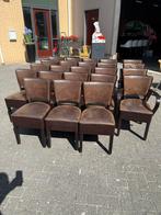 Cafe bar bistro stoelen Lisa leer en skai, Gebruikt, Bruin, Cafe bar kroeg mancave kantine retro vintage, Leer