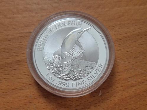 1 oz Silver Spinner Dolphin 2020. Zilver Bullion Australië., Postzegels en Munten, Edelmetalen en Baren, Zilver, Ophalen of Verzenden