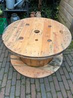 Houten Kabelhaspel - 95cm doorsnee, 49 cm hoog, Huis en Inrichting, Ophalen, Gebruikt, Rond, 50 tot 100 cm