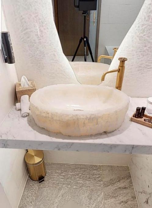 ROBUUSTE ONYX WASKOMMEN GROTE VOORRAAD, Huis en Inrichting, Badkamer | Badtextiel en Accessoires, Nieuw, Overige typen, Beige