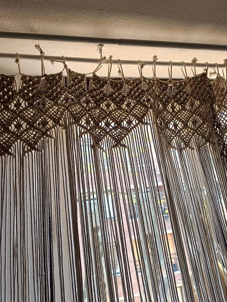 Macramé Draadjesgordijnen - Bohemian Stijl, Huis en Inrichting, Stoffering | Gordijnen en Lamellen, Gebruikt, 200 cm of meer, 50 tot 100 cm