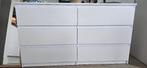 Moderne Witte Commode met 6 Laden Z.G.A.N., Ophalen, Zo goed als nieuw, 25 tot 50 cm, 100 tot 150 cm