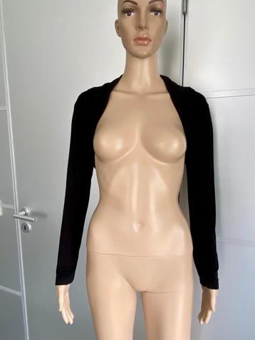 H486 Bolero maat 40=M kort vest vestje zwart beschikbaar voor biedingen