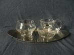 WMF suiker en melk set 3-delig Cromargan en kristal Nieuwst., Antiek en Kunst, Antiek | Glas en Kristal, Ophalen of Verzenden