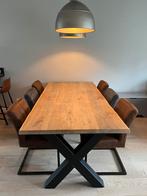 Eetkamer eiken houten tafel en 6 stoelen, Huis en Inrichting, Complete eetkamers, Ophalen, Zo goed als nieuw, 4 tot 6 stoelen