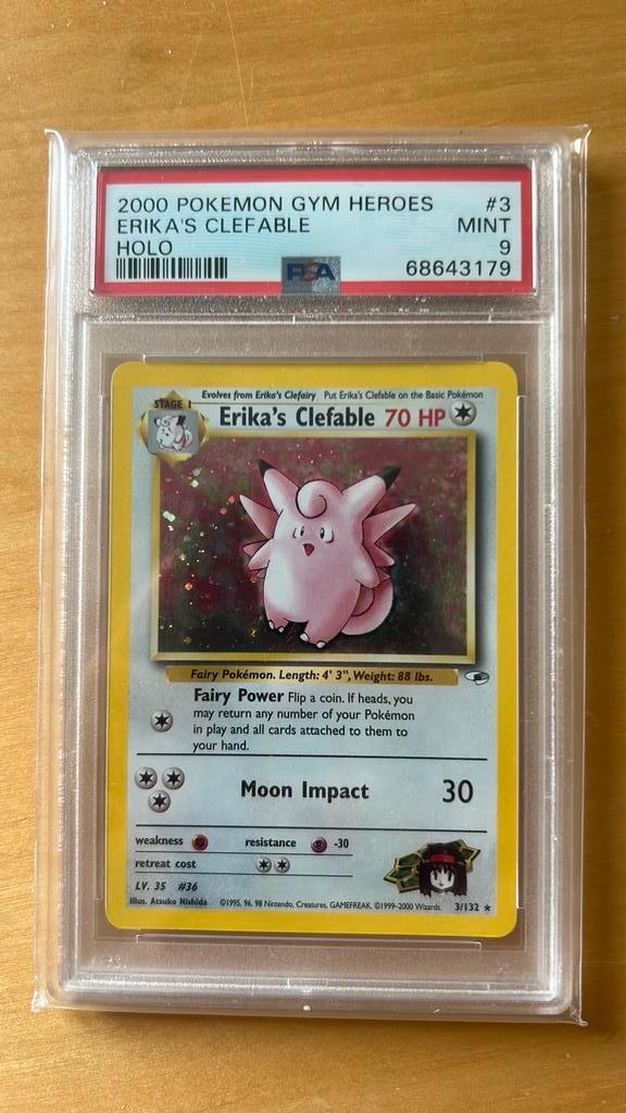 Erika’s clefable (3/132) - HOLO - PSA 9, Hobby en Vrije tijd, Verzamelkaartspellen | Pokémon, Zo goed als nieuw, Ophalen of Verzenden