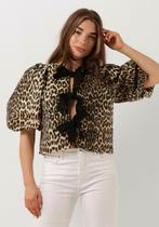 Co'Couture Bow blouse panterprint maat M zgan, Kleding | Dames, Maat 38/40 (M), Bruin, Verzenden, Zo goed als nieuw