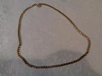 40 cm goudkleurig strass ketting heel fijn met zwarte strass, Sieraden, Tassen en Uiterlijk, Antieke sieraden, Ophalen of Verzenden