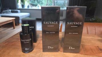 Dior: Sauvage Eau de Parfum - 100ml + 2 x 300ml refills beschikbaar voor biedingen
