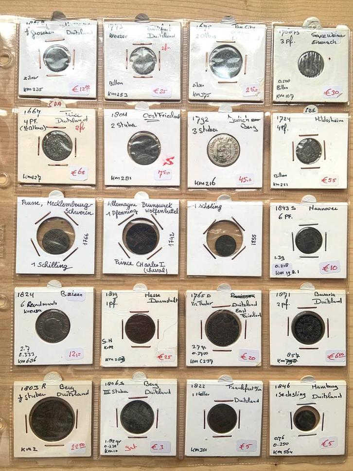 Duitse Staten lot met 20 stuks diverse munten waarbij zilver, Postzegels en Munten, Munten en Bankbiljetten | Verzamelingen, Munten