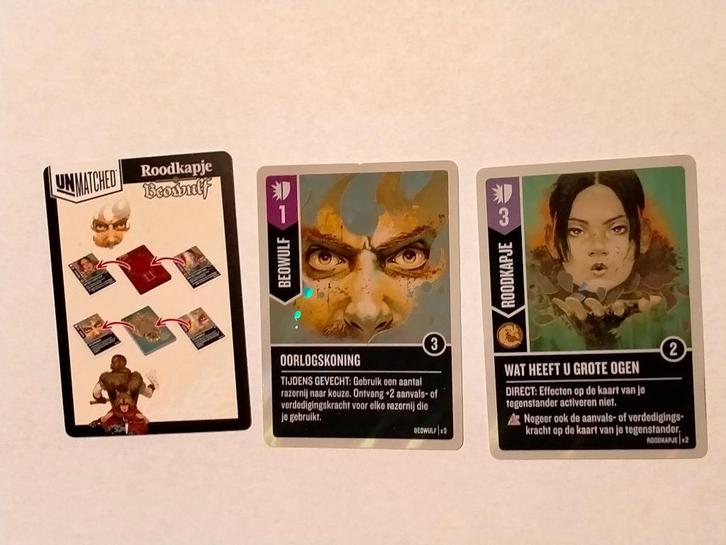 Unmatched Roodkapje Beowulf game spel Promo kaarten set, Verzamelen, Film en Tv, Zo goed als nieuw, Overige typen, Ophalen of Verzenden