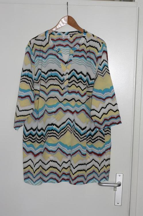 Z 17a Mooie voile tuniek aparte print Paola mt 50, Kleding | Dames, Blouses en Tunieken, Zo goed als nieuw, Maat 46/48 (XL) of groter
