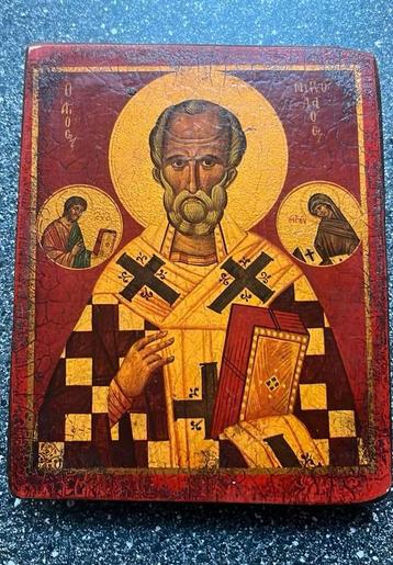 Antiek schilderijtje met religieuze afbeelding   beschikbaar voor biedingen