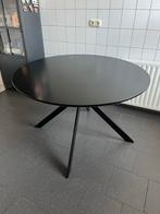 Zwarte ronde eettafel 120cm, Huis en Inrichting, Tafels | Eettafels, Ophalen, Gebruikt, 100 tot 150 cm, Rond