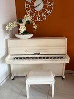 Wit geschilderde STEINMETZ piano met kruk afm.150x110x58, Ophalen of Verzenden, Gebruikt, Wit