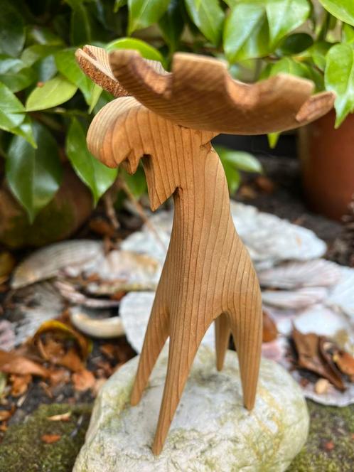 Vintage Zweeds Design Houten Eland Moose Kalle Berglund 60’s, Antiek en Kunst, Kunst | Designobjecten, Ophalen of Verzenden