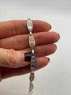 A649 Prachtige zilveren armband 18 karaat goud, Ophalen of Verzenden, Zo goed als nieuw, X, Goud