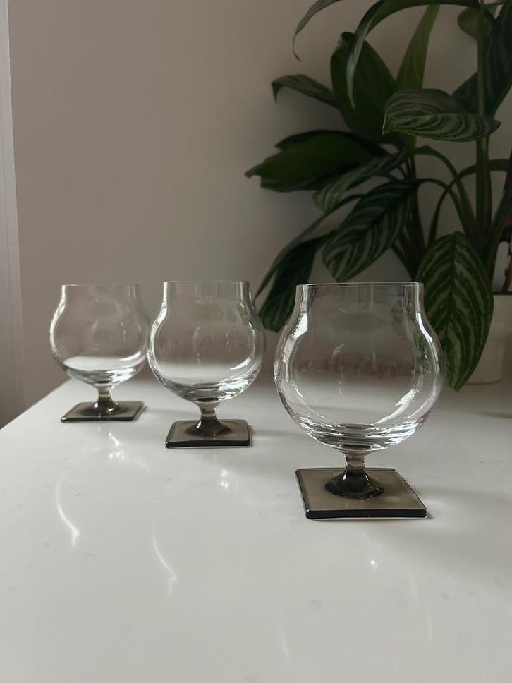 3x vintage groot cognacglas Berlin Georg Jensen. 17,50 p.st, Verzamelen, Porselein, Kristal en Bestek, Zo goed als nieuw, Overige typen