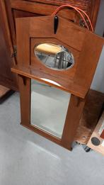 Amsterdamse School Spiegel - Eikenhout, Ophalen, Rechthoekig, Minder dan 50 cm, Minder dan 100 cm