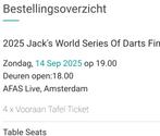 Tafel tickets darts afas, Tickets en Kaartjes, Evenementen en Festivals, Drie personen of meer