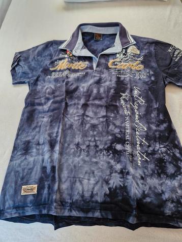 Violento Herenpolo - Maat M - Blauw Tie-Dye beschikbaar voor biedingen