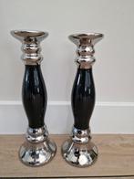 Kaarsen kandelaren, Ophalen of Verzenden, Zwart, Metaal, 25 tot 50 cm