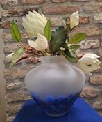 Tarnowiec Art Glass Blauw Vaas, Blauw, Ophalen of Verzenden, Minder dan 50 cm, Glas
