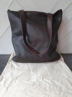 Bruine leren DuDu hand/schoudertas., Sieraden, Tassen en Uiterlijk, Tassen | Damestassen, Ophalen of Verzenden, Zo goed als nieuw
