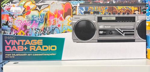 Vintage DAB+-radio met bluetooth en casette, Audio, Tv en Foto, Radio's, Nieuw, Radio, Ophalen of Verzenden