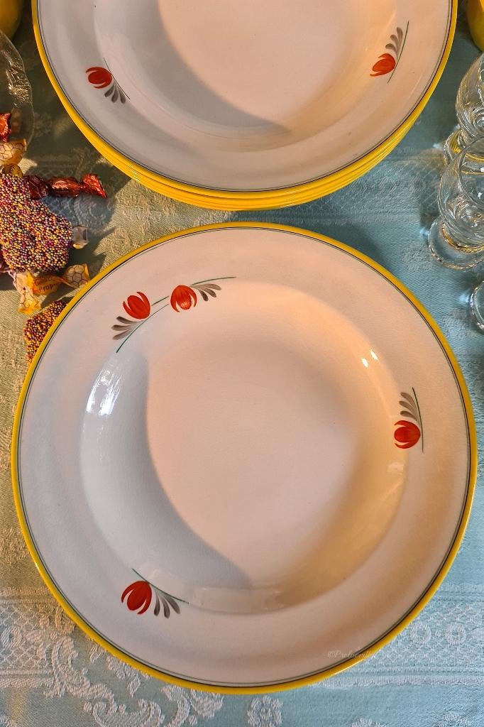 Antiek Kon. Plateelbakkerij Zuid-Hol.- Plazuid borden (6), Ophalen of Verzenden
