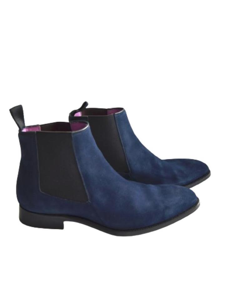 Carlos Santos suède Chelsea boots, blauw, Mt. 42, Kleding | Heren, Schoenen, Zo goed als nieuw, Boots, Blauw, Verzenden