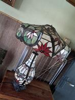 Zgan Tiffany lamp pronkstuk dubbel verlicht Libelle/bloemen, Ophalen, Overige materialen, Zo goed als nieuw, Tiffany