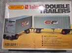 Matchbox/amt nr.pk-8401 trailmobile double trailers, Hobby en Vrije tijd, Modelbouw | Auto's en Voertuigen, Ophalen of Verzenden