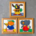 Educo puzzels vintage big Babar konijn hout plastic, Gebruikt, Ophalen of Verzenden