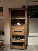 Massief houten boekenkast, Huis en Inrichting, Kasten | Boekenkasten, Ophalen, 200 cm of meer, 50 tot 100 cm, Met lade(s)