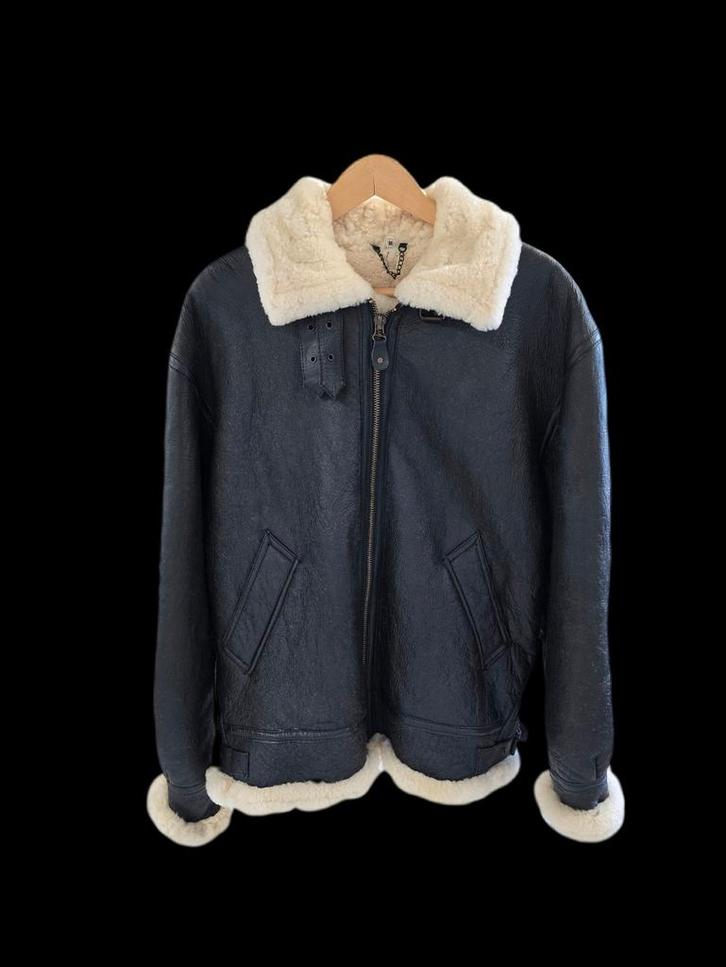 Vintage lammy coat - pilotenjas - shearling M, Kleding | Heren, Jassen | Winter, Gedragen, Maat 48/50 (M), Bruin, Ophalen of Verzenden